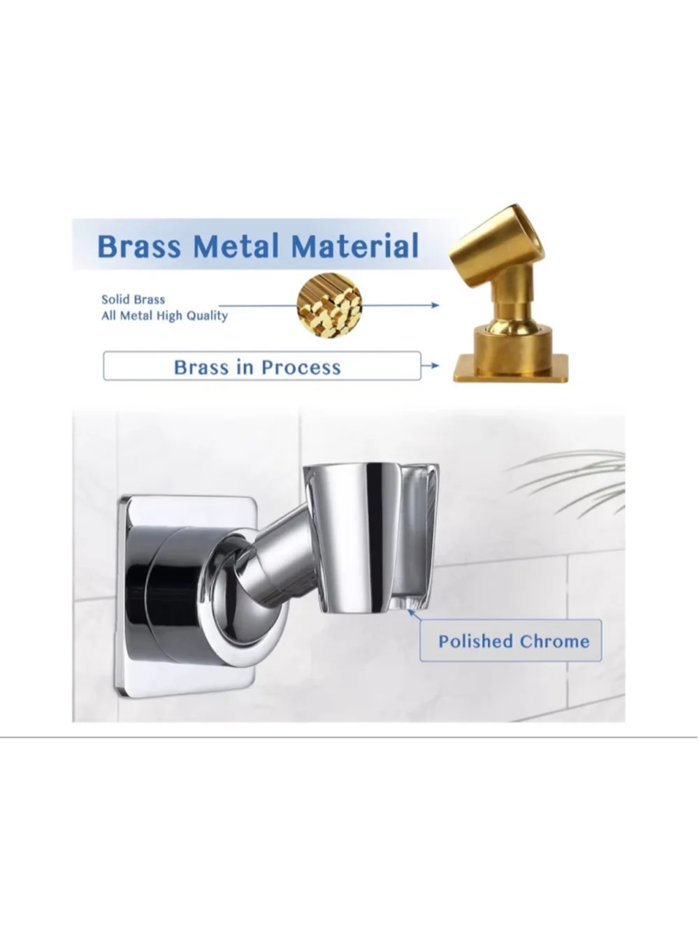 NEW Shower Head Holder Adjustable Handheld Brass Shower Head Bracket Wall Mount